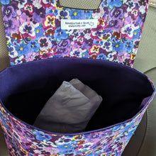 Load image into Gallery viewer, Purple Pansy Print Car Organizer/ Trash Can