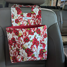 Load image into Gallery viewer, Red English Rose Print Car Organizer/ Trash Can