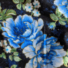 Load image into Gallery viewer, Surgical Cap Ponytail Style - Deep Blue Roses with Gold Accent