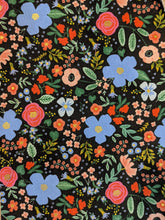 Load image into Gallery viewer, Black with Multicolor Flowers Print - Bowl Hot Pad