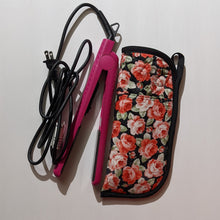 Load image into Gallery viewer, Red Rose Print Flat Iron/ Curling Iron/ Curling Wand Sleeve Protector