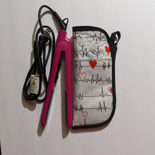 Load image into Gallery viewer, Heart Beat Print Flat Iron/Curling Iron/ Curling Wand Sleeve Protector