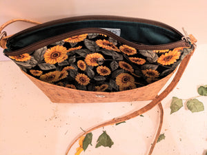 Cork with Sunflowers Crossbody Bag