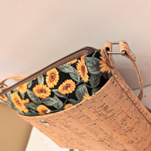 Load image into Gallery viewer, Cork with Sunflowers Crossbody Bag
