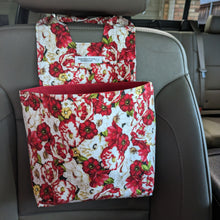 Load image into Gallery viewer, Red English Rose Print Car Organizer/ Trash Can
