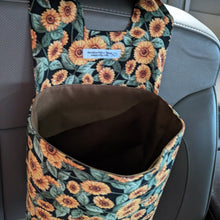 Load image into Gallery viewer, Sunflower Print Car Organizer/ Trash Can
