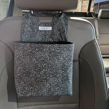 Load image into Gallery viewer, Black Pebble Print Car Organizer/ Trash Can
