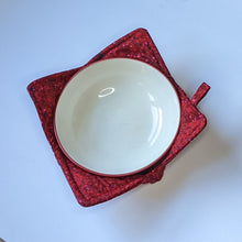 Load image into Gallery viewer, Red Speckled Print - Bowl Hot Pad
