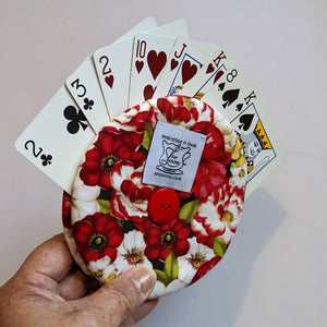 Red English Rose Print - Card Holder