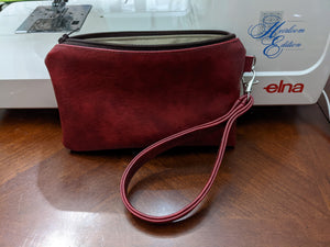 Red Marble Wristlet