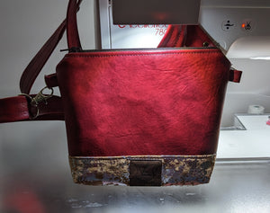 Red/Cork Crossbody Bag