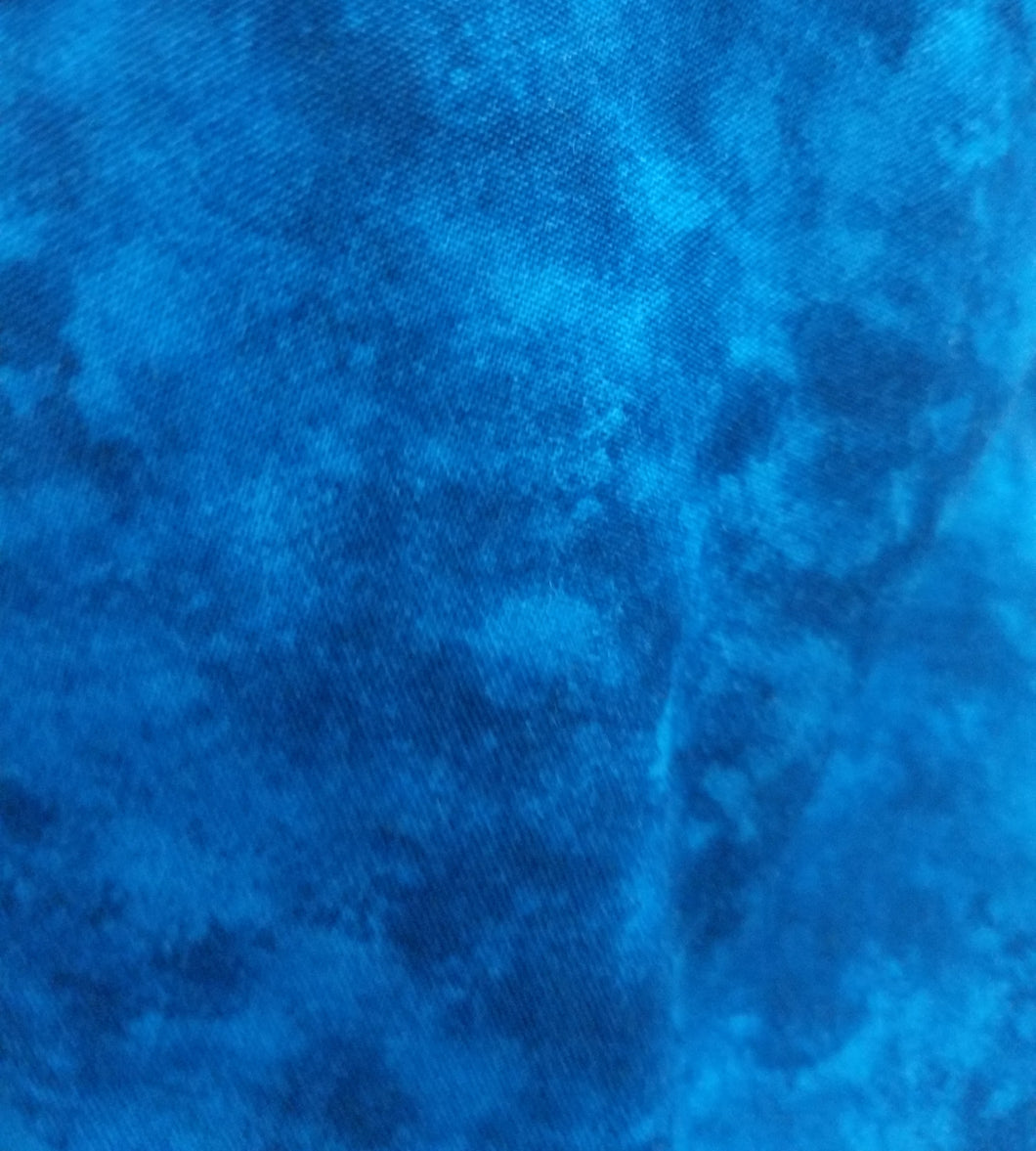 Surgical Cap Ponytail Style- Blue Smudge Print